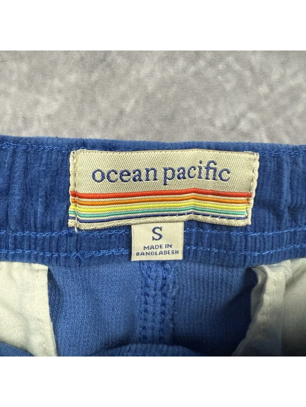 OP Ocean Pacific Shorts Mens S/30” Corduroy Blue Casual Retro Surf